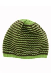 Portolano Stripe Cashmere Beanie In Cedar Green/ Brown