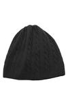 Portolano Cashmere Cable Knit Beanie In Black