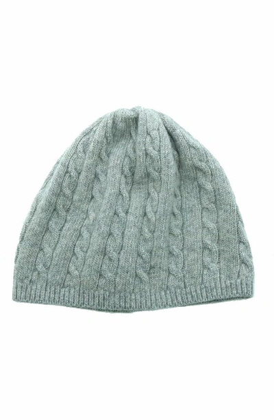 Portolano Cashmere Cable Knit Beanie In Light Heather Grey