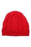 Portolano Chunky Cable Beanie In Cherry Red
