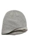 Portolano Reversible Cashmere Beanie In Light Heather/ Yogi Ivory