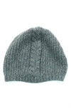 Portolano Cashmere Cable Knit Beanie In Medium Heather Grey