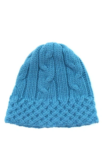 Portolano Chunky Cable Knit Beanie In Ash Blue