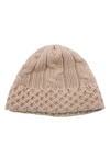 Portolano Chunky Cable Knit Beanie In Soft Pink