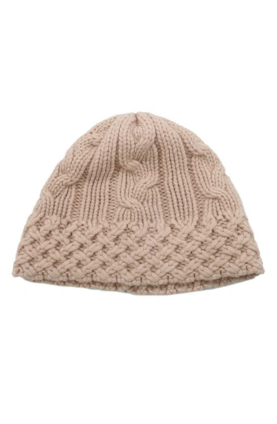 Portolano Chunky Cable Knit Beanie In Soft Pink