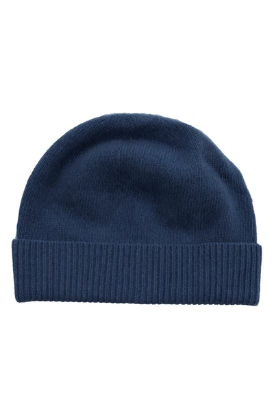 Portolano Cashmere Beanie In Classic Navy