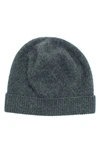 Portolano Cashmere Beanie In Heather Charcoal