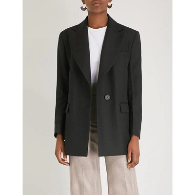 Sandro Tailored Crepe Jacket In Noir