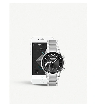Emporio Armani Art3000 Renato Hybrid Stainless Steel Smartwatch In Silver