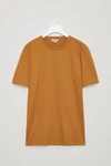 Cos Bonded Cotton T-shirt In Orange