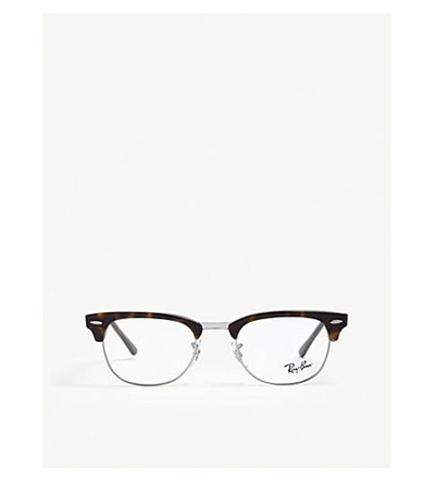 Ray Ban Clubmaster Rectangle-frame Glasses In Brown