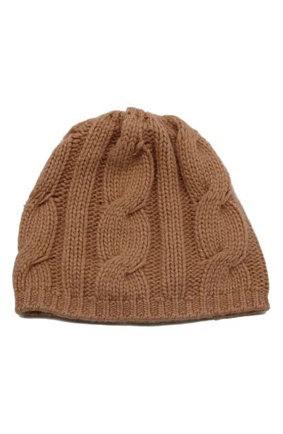 Portolano Chunky Cable Beanie In Camel
