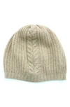 Portolano Cashmere Cable Knit Beanie In Cream