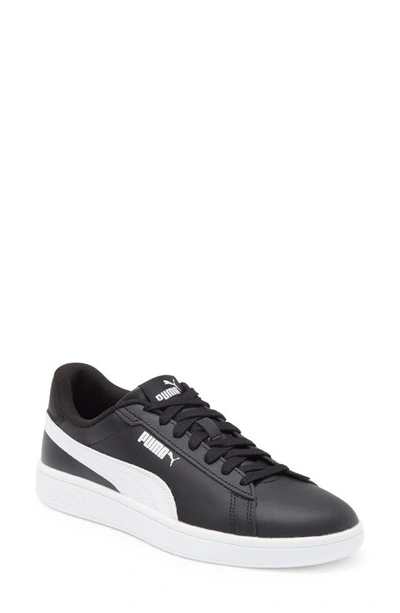 Puma Smash 3.0 Low Top Sneaker In  Black- White