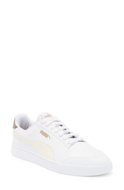 Puma Shuffle Sneaker In  White-ivory-gold