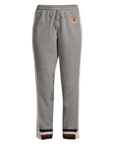 Tommy Hilfiger Cable Knit Stripe Track Pants In Grey Marl