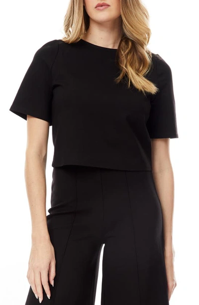 By Design Juliette Short Sleeve Ponte T-shirt In Black