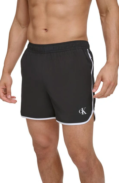 Calvin Klein Pull-on Runner Shorts In Black