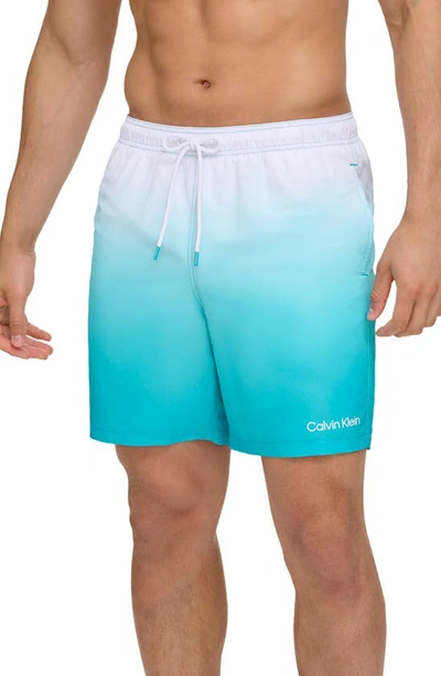 Calvin Klein Core Volley Swim Trunks In Atlantis