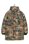 Hudson Quilted Hooded Puffer Jacket In Camo