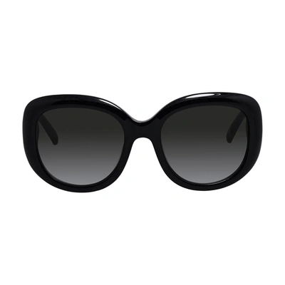 Ferragamo Sf 727s 001 53mm Womens Round Sunglasses In Black