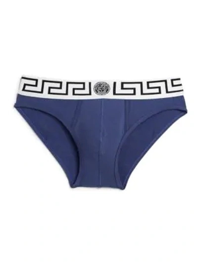 Versace Banded Lowrise Briefs In Blue