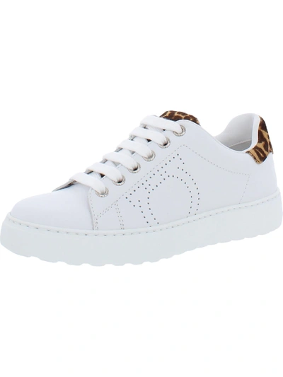 Ferragamo Womens Leather Calf Hair Casual And Fashion Sneakers In Multi