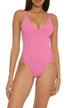 Becca Color Code Leg Inset One-piece Swimsuit In Pinkie