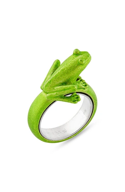 Jw Anderson Frog Ring In Green