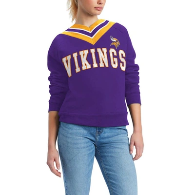 Tommy Hilfiger Purple Minnesota Vikings Heidi V-neck Pullover Sweatshirt