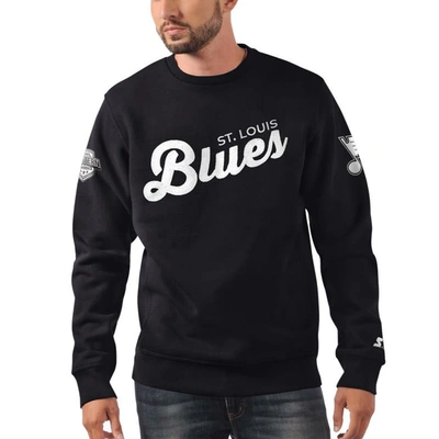 Starter X Nhl Black Ice Black St. Louis Blues Cross Check Pullover Sweatshirt
