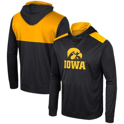 Colosseum Black Iowa Hawkeyes Warm Up Long Sleeve Hoodie T-shirt