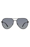 Kurt Geiger Shoreditch 60mm Rimless Aviator Sunglasses In Black/ Gray Gradient