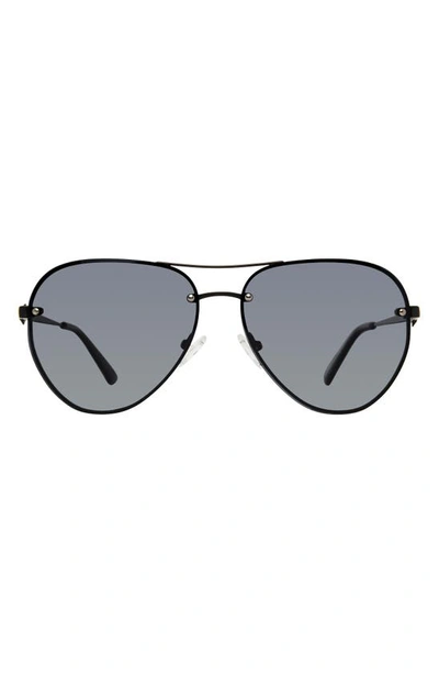 Kurt Geiger Shoreditch 60mm Rimless Aviator Sunglasses In Black/ Gray Gradient