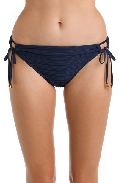 La Blanca Adjustable Loop Hipster Bikini Bottoms In Indigo