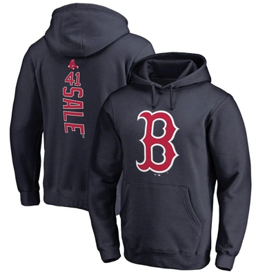Fanatics Branded Chris Sale Navy Boston Red Sox Backer Pullover Hoodie
