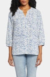 Nydj High-low Crepe Blouse In Waterfall Ice
