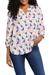 Nydj High-low Crepe Blouse In Marquette