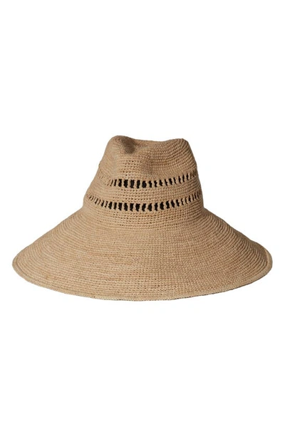 Janessa Leone Harlow Open Weave Straw Hat In Natural