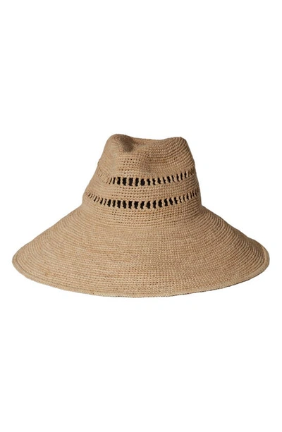 Janessa Leone Harlow Open Weave Straw Hat In Brown