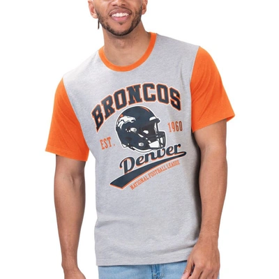 G-iii Sports By Carl Banks Gray Denver Broncos Black Label T-shirt In Heather Gray