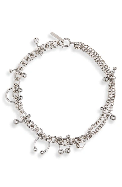 Justine Clenquet Holly Pierced Choker Necklace In Palladium