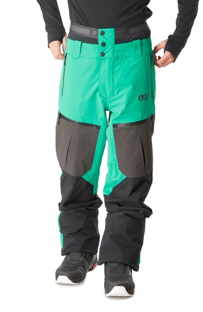 Picture Organic Clothing Naikoon Waterproof Snow Pants In Spectra Green-black