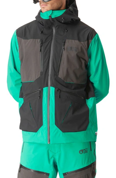 Picture Organic Clothing Naikoon Water Repellent Jacket In Spectra Green-black