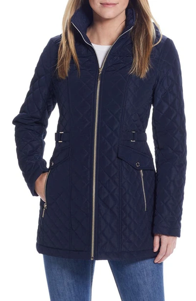 Gallery Quilted Jacket In Navy