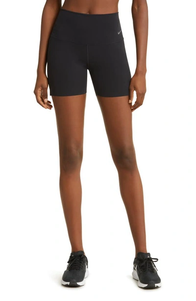 Nike Zenvy High Waist Bike Shorts In Black/ Black