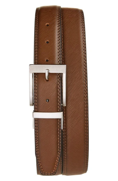 Florsheim Perrion Reversible Leather Belt In Cognac