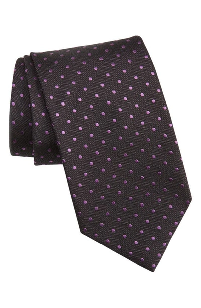 Tom Ford Dobby Dot Silk Tie In Grape