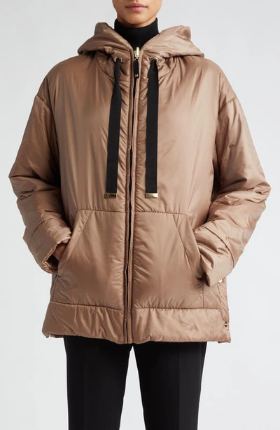 Max Mara Dali Insulated Hooded Jacket In Camel