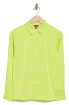 Vince Camuto Satin Long Sleeve Button-up Shirt In Lime Popsicle